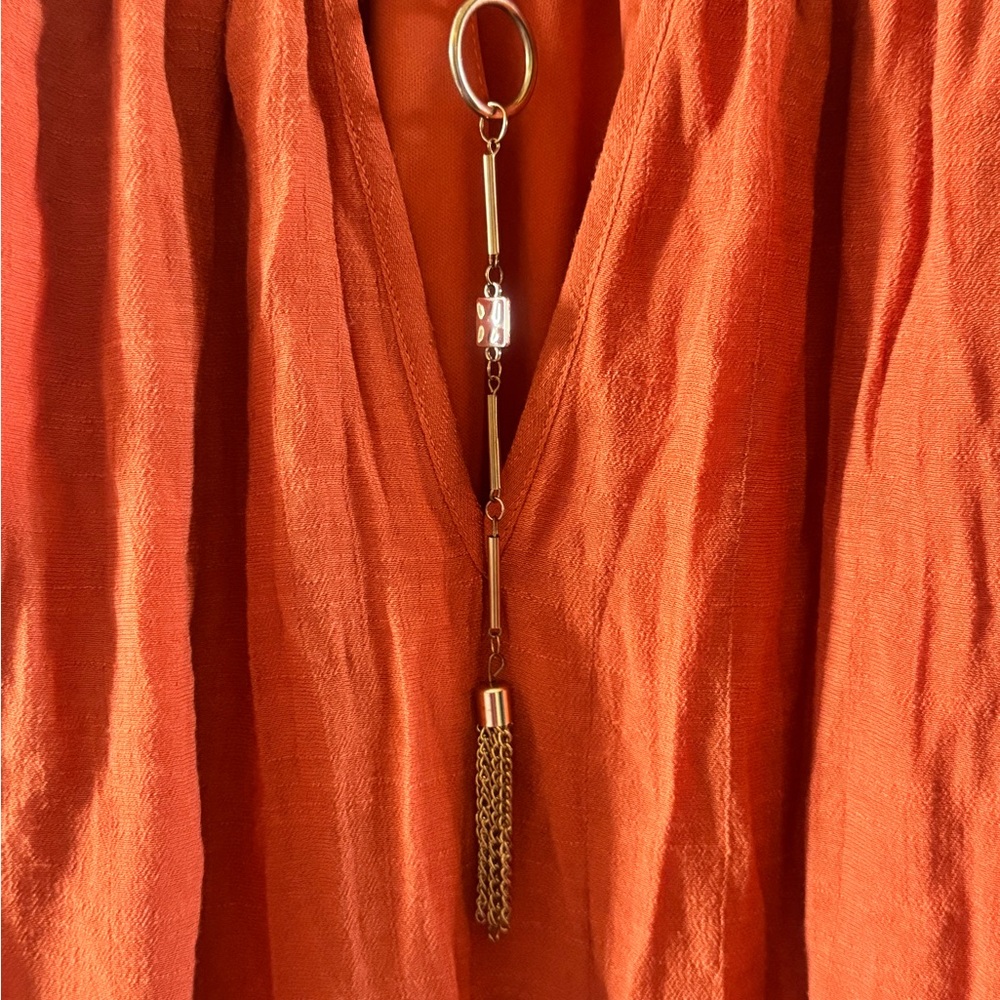 Avenue Vibrant Orange Halter Dress - Picture 2 of 6